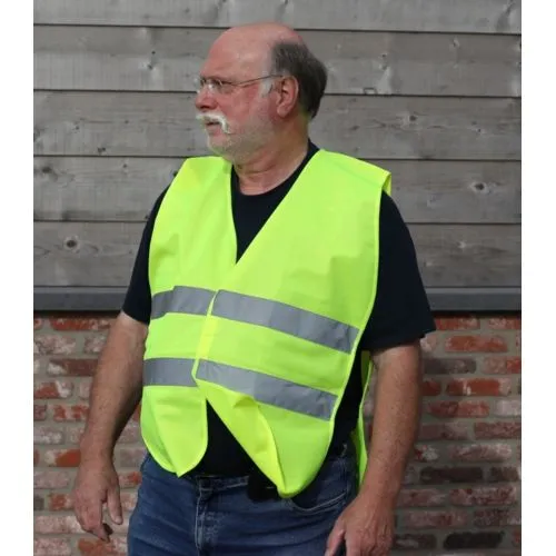 Gilet de sécurité jaune fluo avec bandes réfléchissantes personnalisable