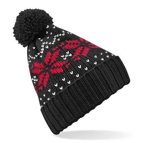 Bonnet Jacquard Personnalisable avec Pompon - Hiver Corporate
