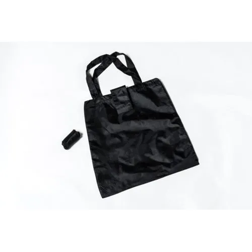 Sac Shopping Pliable en Nylon Personnalisable - Noir