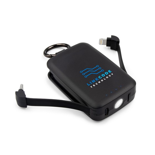 Power Bank 4000 mAh Multifonction avec Mousqueton et Lampe LED 1W