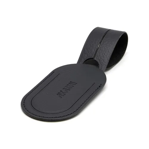 ETIQUETTE BAGAGE CUIR RECYCLÉ NOIR - MADE IN EUROPE