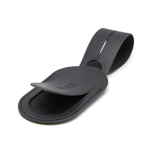 ETIQUETTE BAGAGE CUIR RECYCLÉ NOIR - MADE IN EUROPE