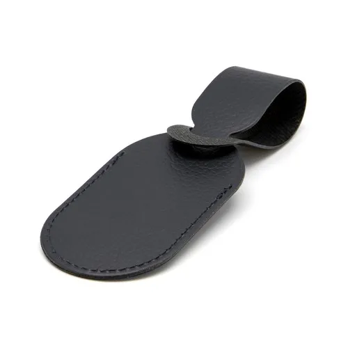 ETIQUETTE BAGAGE CUIR RECYCLÉ NOIR - MADE IN EUROPE