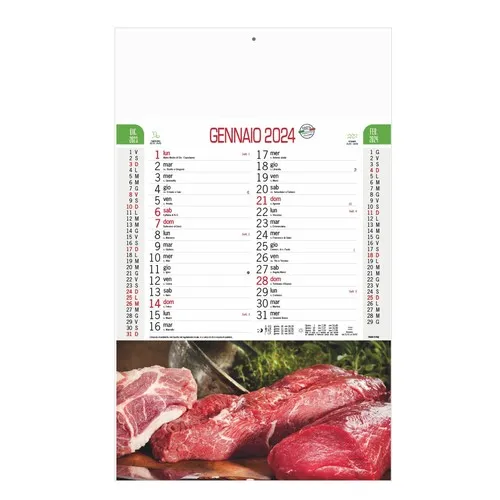 Calendrier Trimestriel Viande avec Recettes - Personnalisable