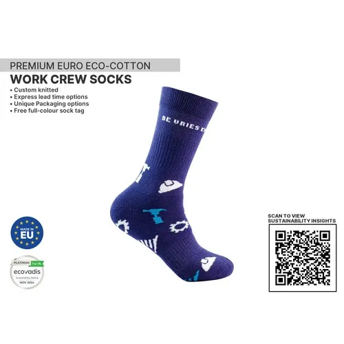 Chaussettes de travail personnalisées Premium Crew - Tricot jacquard