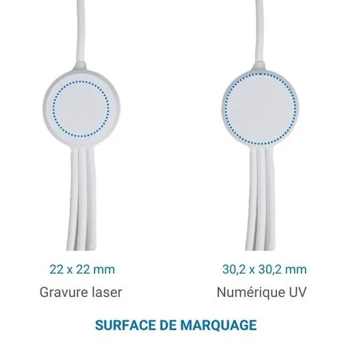 Câble long 6 en 1 Rétroéclairé 120cm Blanc