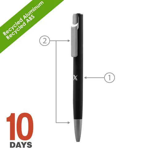 AIIE Stylo bille Alu Recylé rubber noir stock