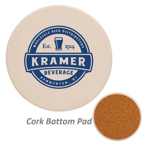 Dessous de verre rond céramique personnalisable - Dès 100 ex