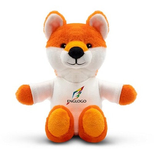 Renard en Peluche Écologique RPET avec T-shirt Personnalisable
