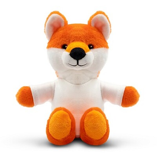 Renard en Peluche Écologique RPET avec T-shirt Personnalisable