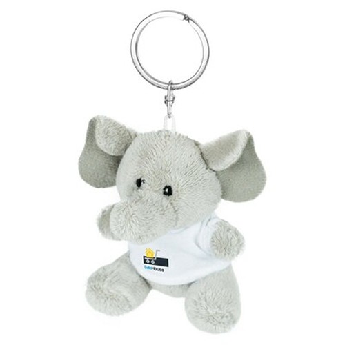 Porte-clés Éléphant en Peluche avec T-shirt Personnalisable Hugo