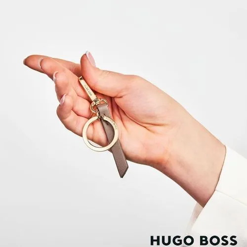 Porte-clés Triga Taupe - Cuir Végétal Personnalisable