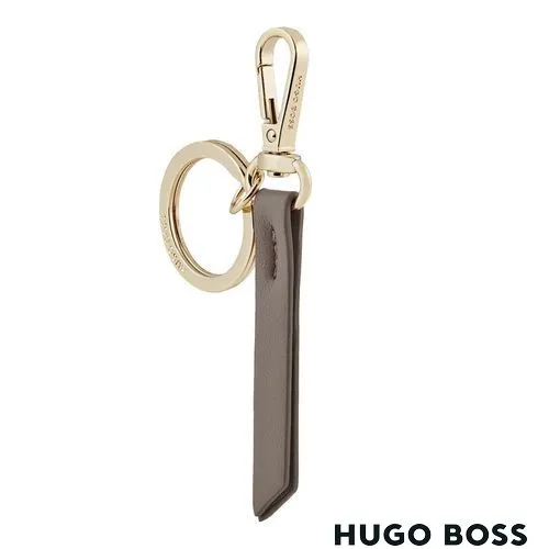 Porte-clés Triga Taupe - Cuir Végétal Personnalisable