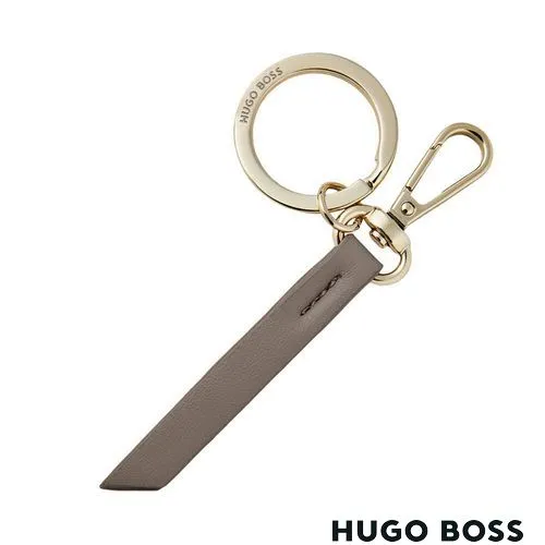 Porte-clés Triga Taupe - Cuir Végétal Personnalisable