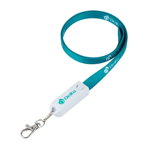Câble de chargement 3-en-1 Lanyard USB Charger Lanyard Blanc
