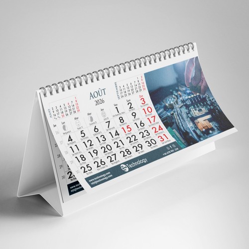 Calendrier de Bureau Wire-o Personnalisé - Papier Recyclé