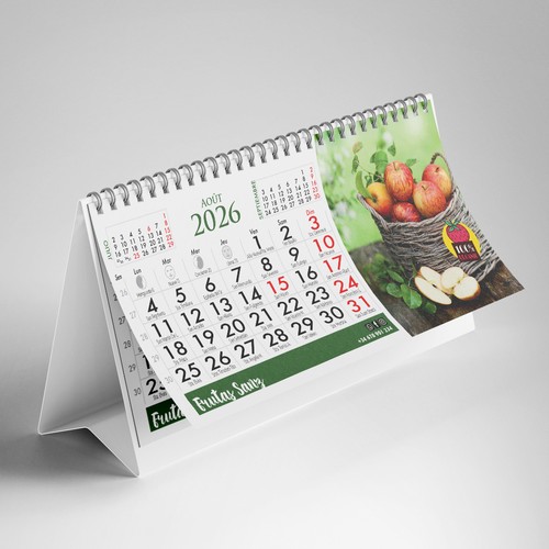 Calendrier de Bureau Wire-o Personnalisé - Papier Recyclé