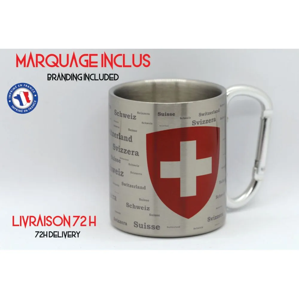 Mug Inox Sublimation 220ml avec Mousqueton - Personnalisable