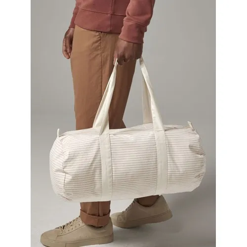 Striped Organic Cotton Barrel Bag