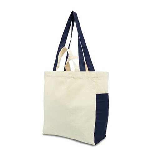 Sac Shopping Coton 240g/m² avec Double Anses et Poches Latérales