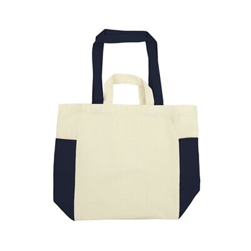 Sac Shopping Coton 240g/m² avec Double Anses et Poches Latérales