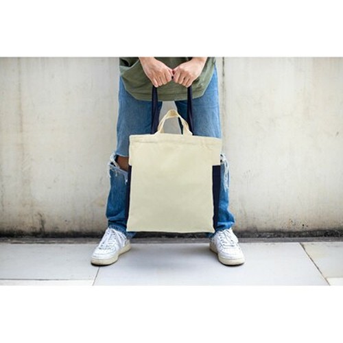 Sac Shopping Coton 240g/m² avec Double Anses et Poches Latérales