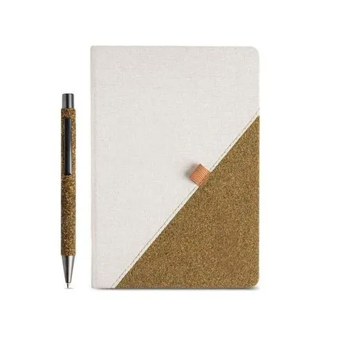 Ensemble Carnet A5 et Stylo Écologique en Résidus de Thé Vert