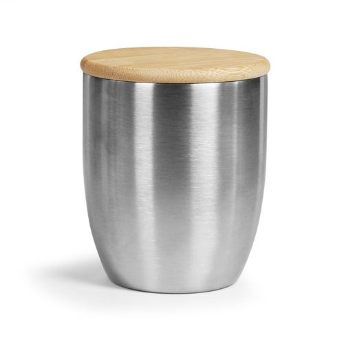 Mug Isotherme 280ml Double Paroi - Couvercle Bambou Personnalisable