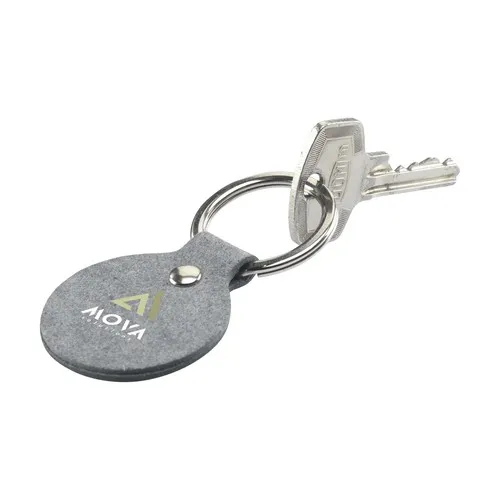 Recycled Denim Textile Keyring Round porte-clés