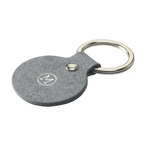 Recycled Denim Textile Keyring Round porte-clés