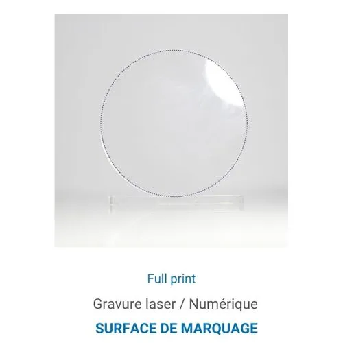 Trophée en plexiglas ROND - France 3 mm