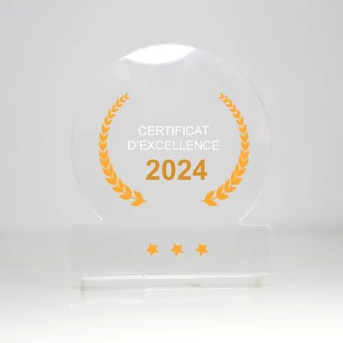 Trophée en plexiglas ROND - France 3 mm