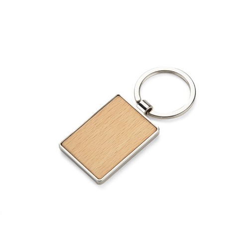 Porte-clés Rectangulaire Bois et Métal Personnalisable