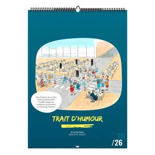 TRAIT D'HUMOUR 2026 - 6 FEUILLETS - RELIURE BAGUETTE - MARQUAGE 1 COULEUR