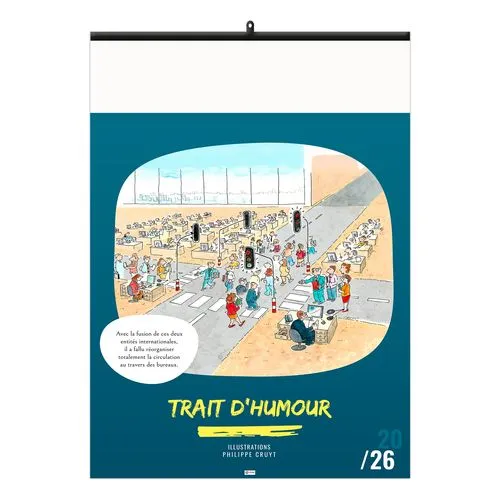 TRAIT D'HUMOUR 2026 - 6 FEUILLETS - RELIURE BAGUETTE - MARQUAGE 1 COULEUR