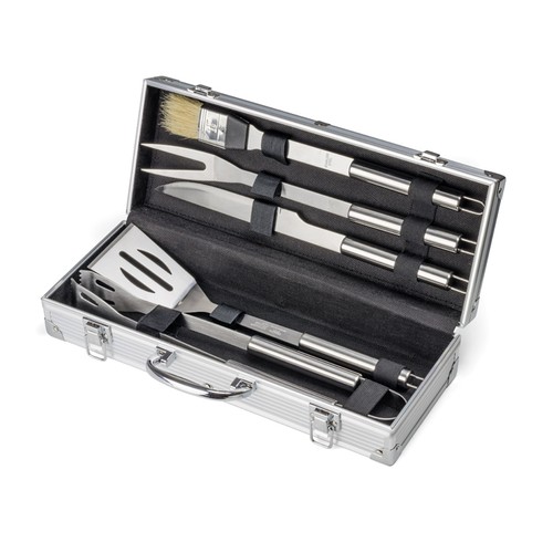 Set barbecue 4 pièces avec tablier-sacoche et gant personnalisable