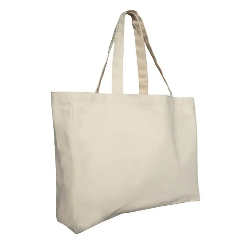 Sac Shopping Coton Écru Personnalisable - Anses Longues