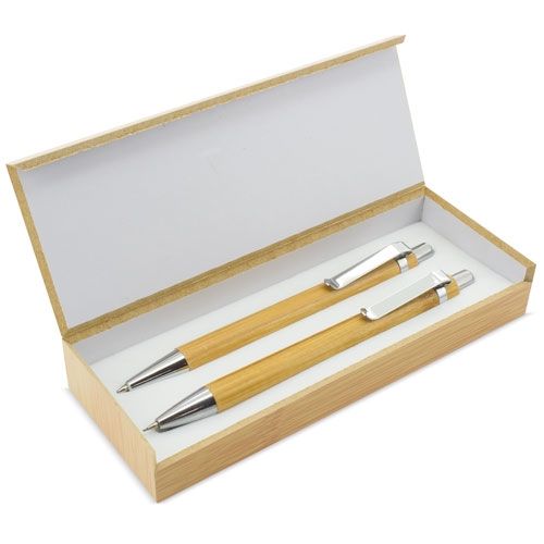 Étui Bambou Éco-Responsable pour 2 Stylos - Personnalisable