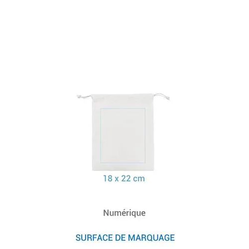 Pochon coton FIDJI M 155 - Blanc