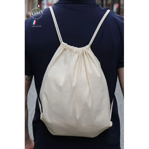 Sac à Dos Cordon Coton Bio Fabriqué en France - Personnalisable
