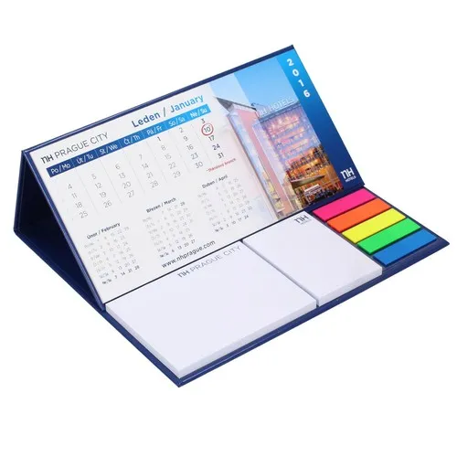 Calendrier de Bureau Rigide Personnalisable avec Bloc-Notes