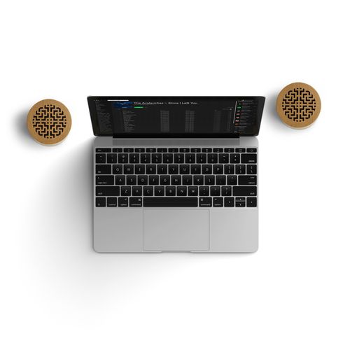 Set de 2 Enceintes Bluetooth en Bois Personnalisables - Stéréo 3W