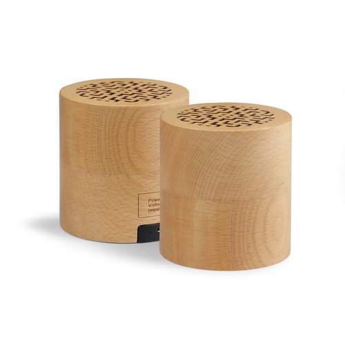Set de 2 Enceintes Bluetooth en Bois Personnalisables - Stéréo 3W