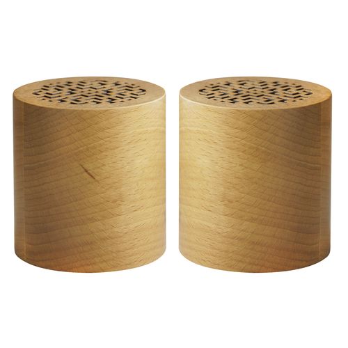 Set de 2 Enceintes Bluetooth en Bois Personnalisables - Stéréo 3W