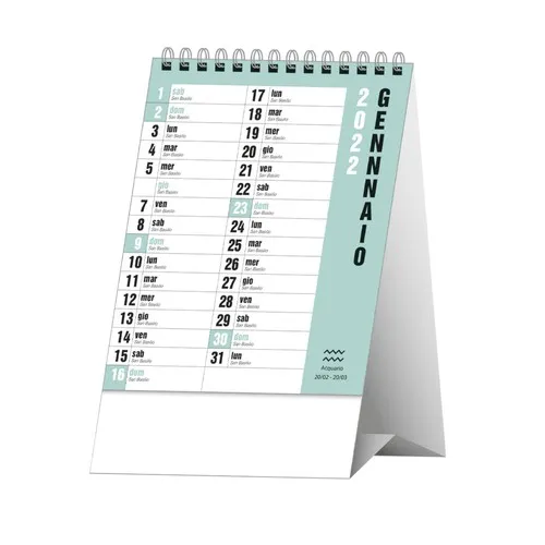 Calendrier de Table 12 Mois Personnalisable - Format A5