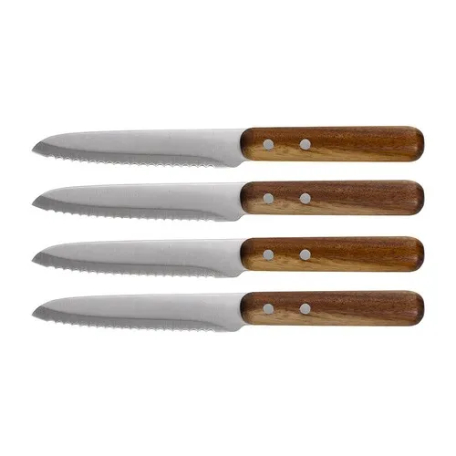 Set de 4 Couteaux à Steak Personnalisables en Acacia FSC