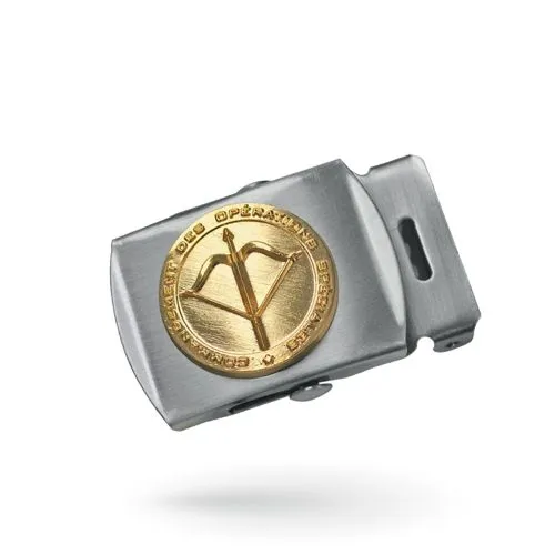 Boucle de ceinture doré brillant + applique sur-mesure