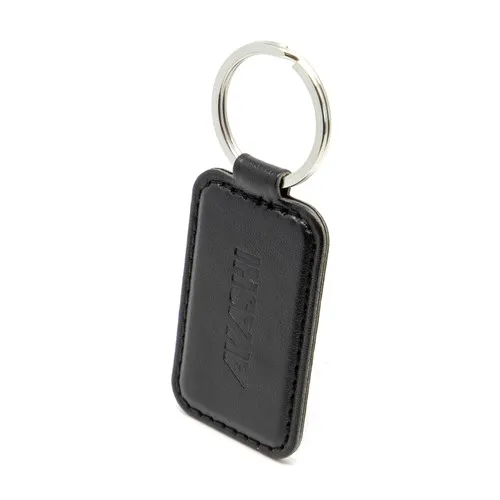 PORTE-CLE EN SIMILI-CUIR LISSE NOIR - MADE IN EUROPE