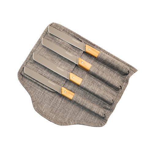 Set 4 Couteaux de Table Bois d'Olivier - Cadeau Client Personnalisable