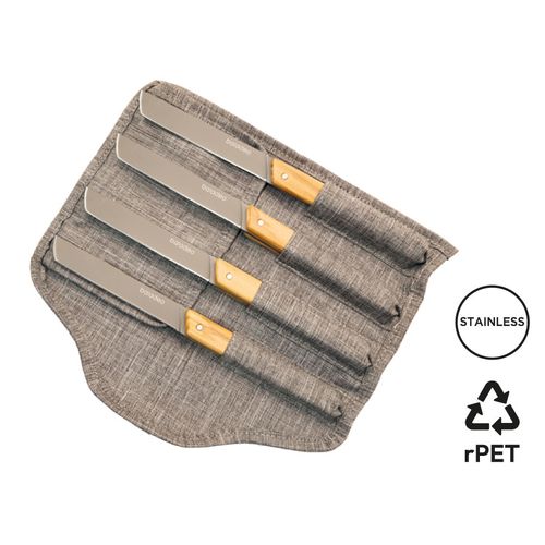 Set 4 Couteaux de Table Bois d'Olivier - Cadeau Client Personnalisable